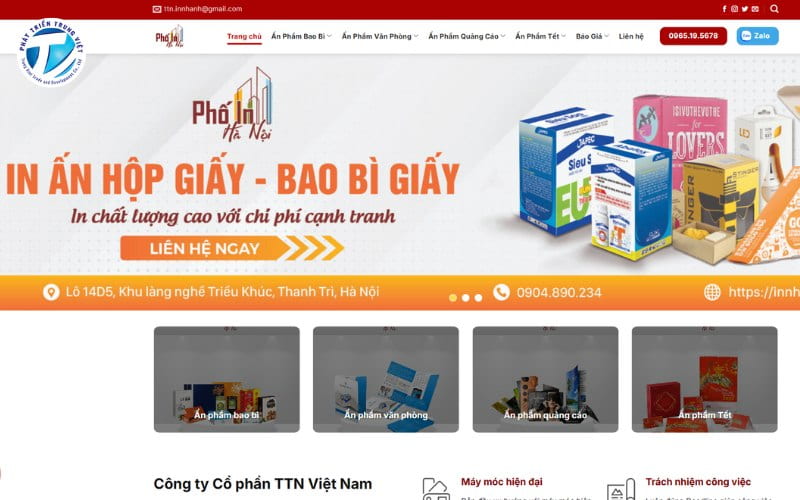 Website in nhanh Hà Thanh
